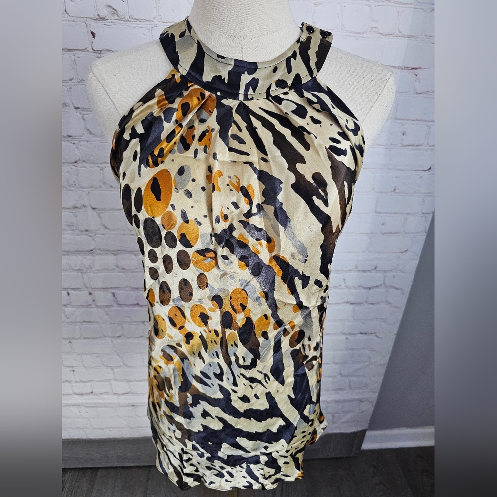 Vintage Erato Open Embellished Back Silk Top | Size 2  | EUC